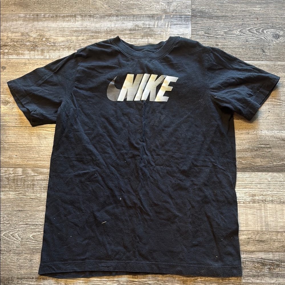 Nike Men's Black Tee with White Logo